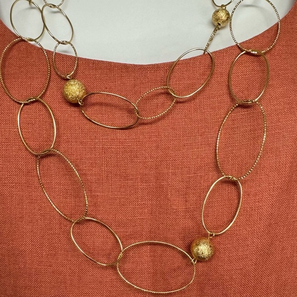 Gold Oval Link Necklace - Picture 2 of 3